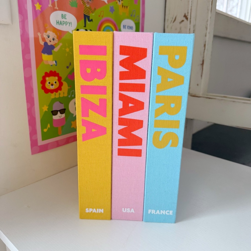 Kirkland’s Home | Decorative Travel Storage Hidden Book Boxes Paris Ibiza Miami - Picture 7 of 13
